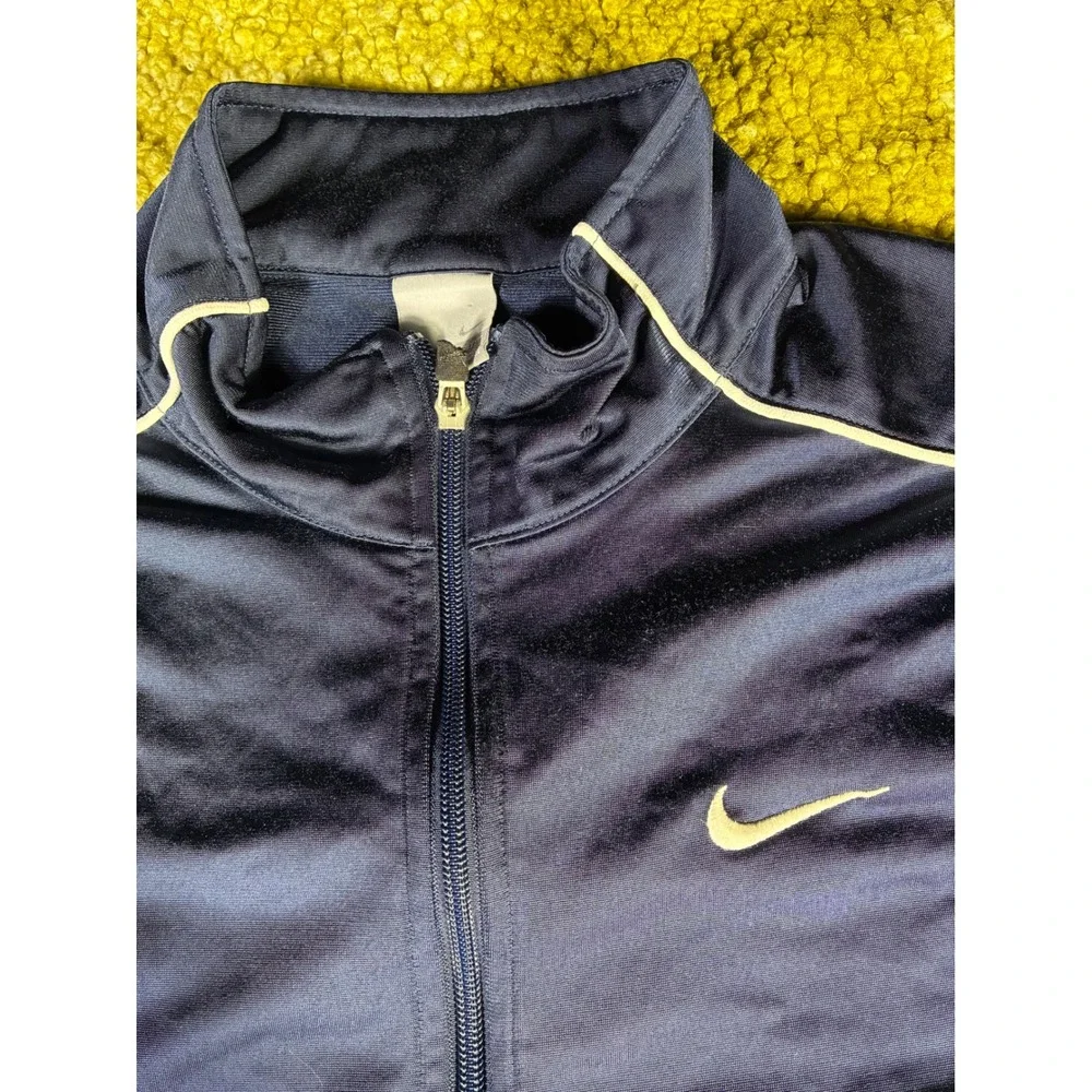 Nike Mens Track‎ Jacket XXL Navy  White Piping Full Zip Athletic Swoosh Logo Y2K
